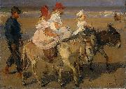 Isaac Israels Donkey Riding on the Beach oil painting
